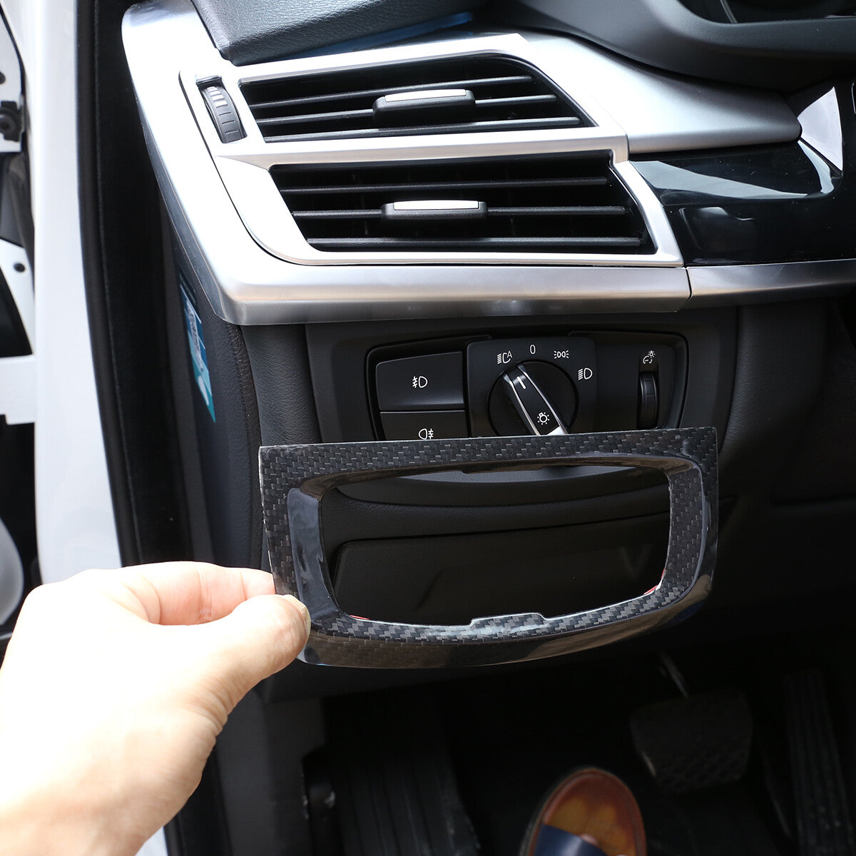 17PCS Real Dry Carbon Fiber Interior Trim Decor Cover For BMW X5 F15 2014-2018 77