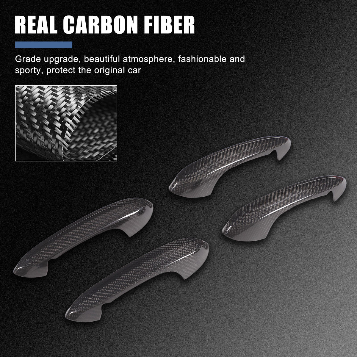 Real Carbon Fiber Exterior Outer Door Handle Trim For BMW 3 Series G20 20-22 9