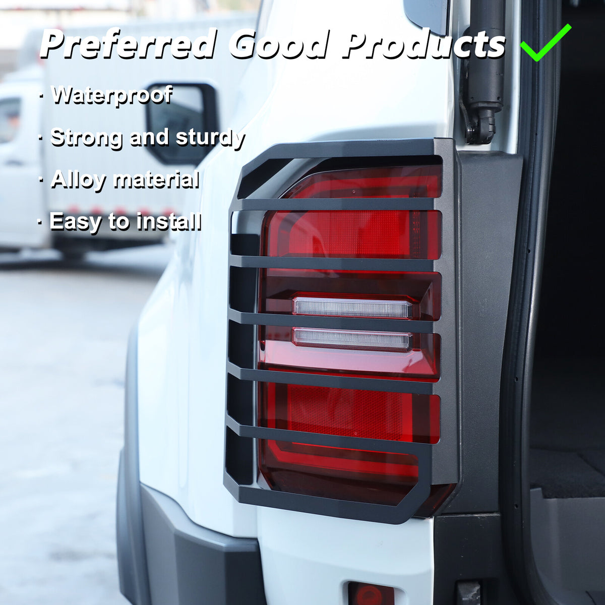 Black Alloy Rear Tail light lamp Cover trimFor Toyota Land Cruiser LC250 24+ 7