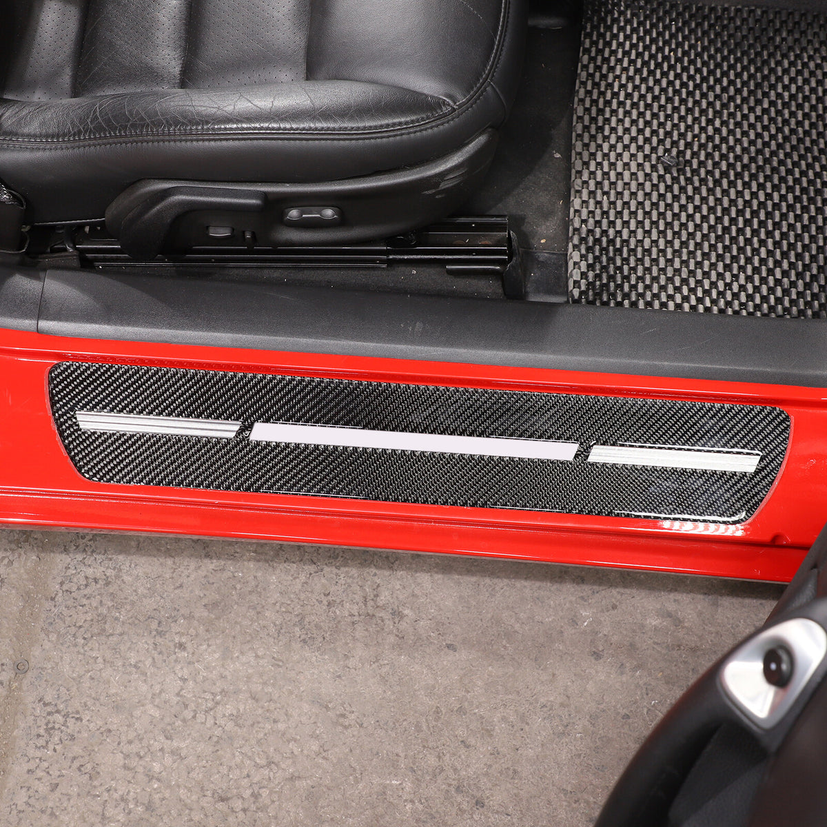 Carbon Fiber Door Sill Pedal Decorative Trim Sticker For Corvette C6 2005-13 US 10