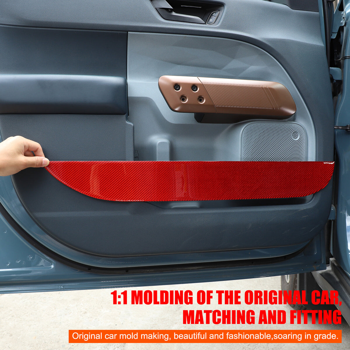 Red Carbon Front Bumper Insert Mesh Cover Grille Trim For Ford Maverick 22-24 20
