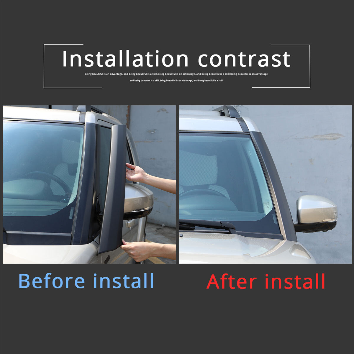Matte Black A B Pillar Post Trim Set for Land Rover Discovery LR3 LR4 2010-16 5
