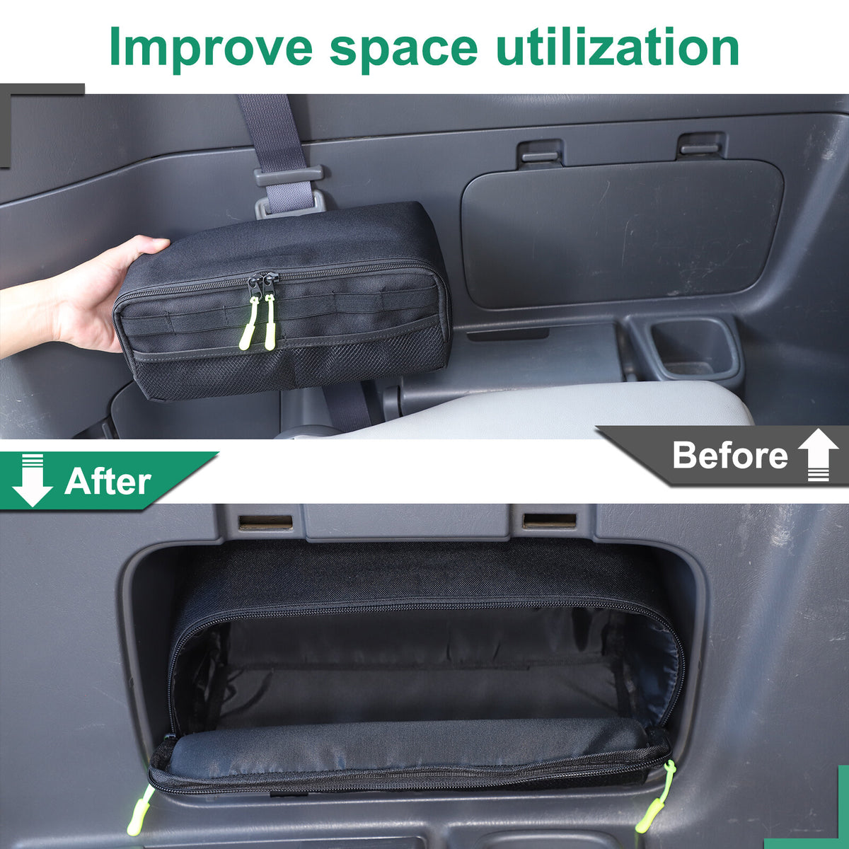 Rear Trunk Left & Right Side Storage Bag Organizer For Toyota Prado FJ120 03-09 9