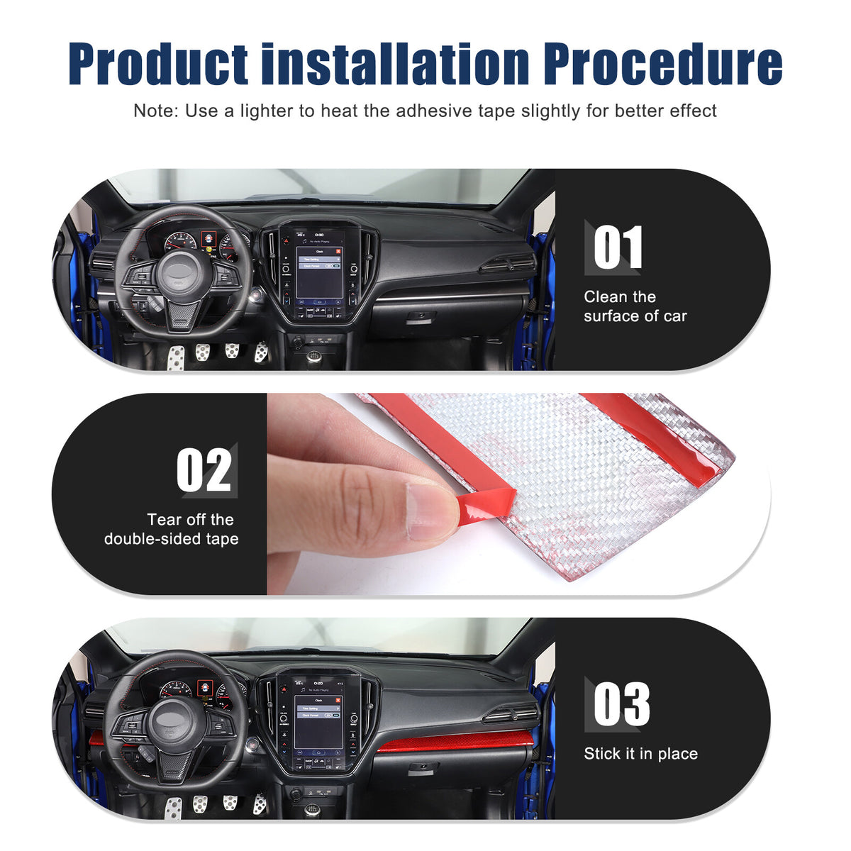 Red Real Carbon Fiber Center Console Panel Trim For Subaru WRX VB Crosstrek 22+ 4