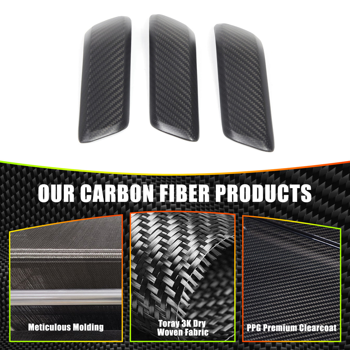 Matte Real Carbon Interior Door Handle Cover Trim For LR Defender 110 2020-23 18
