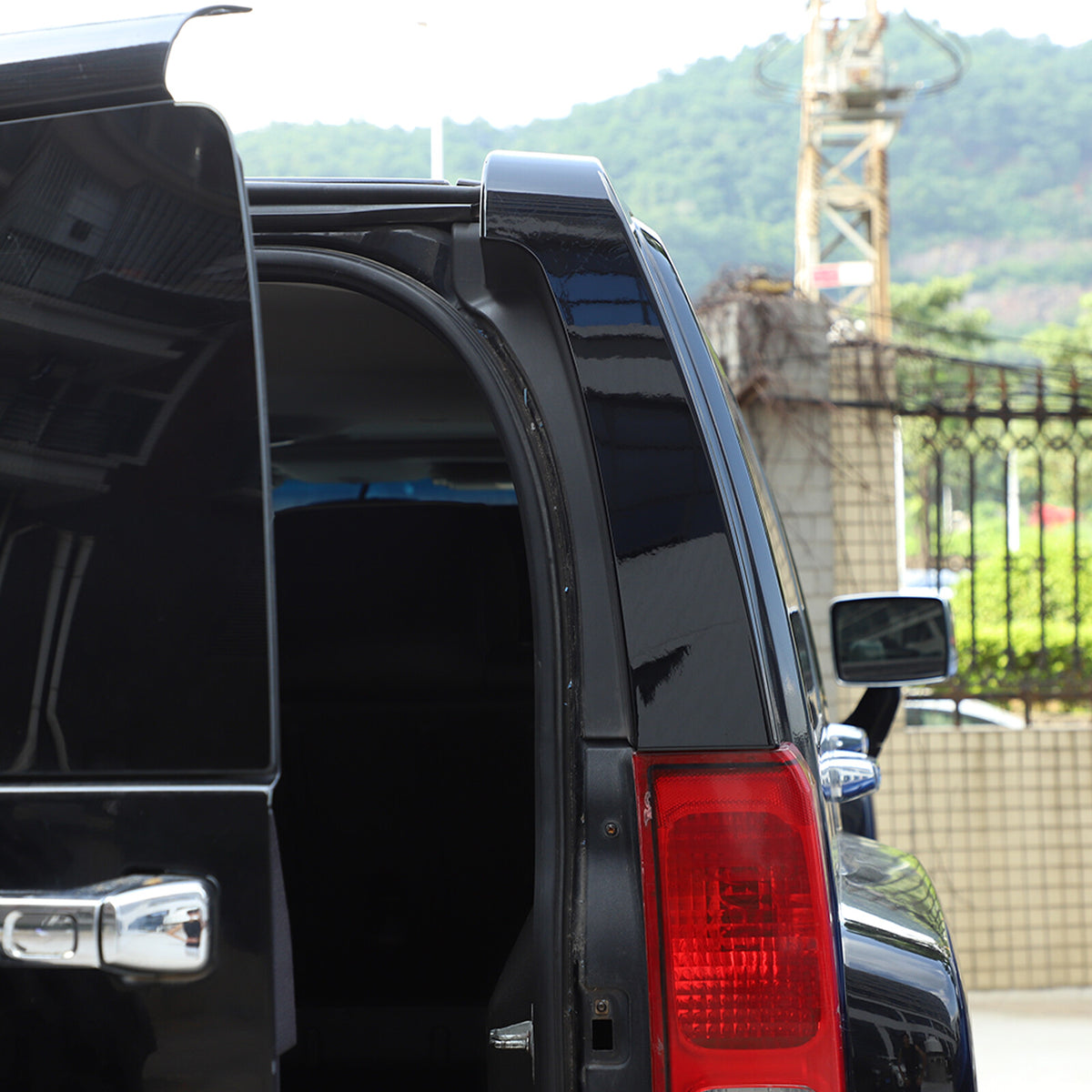 2pcs Glossy Black Window Pillar Posts Door Trim Cover For Hummer H3 2005-09 US 15