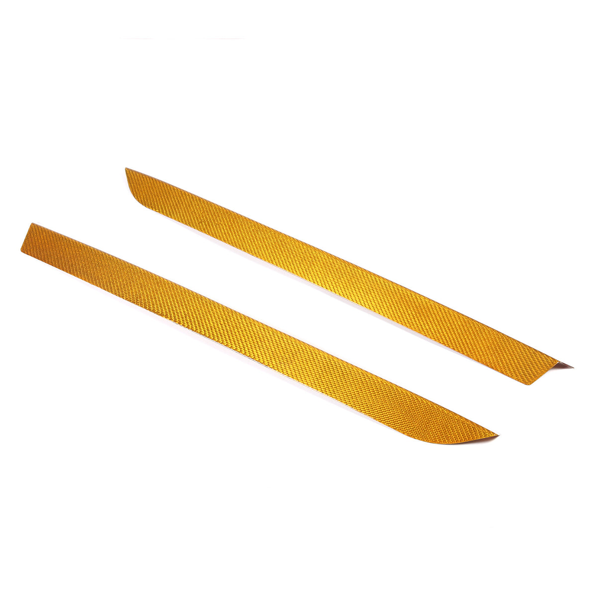 Yellow Carbon Fiber High Wing Spoiler Add-On Wicker Bill Pair For Corvette C8 9