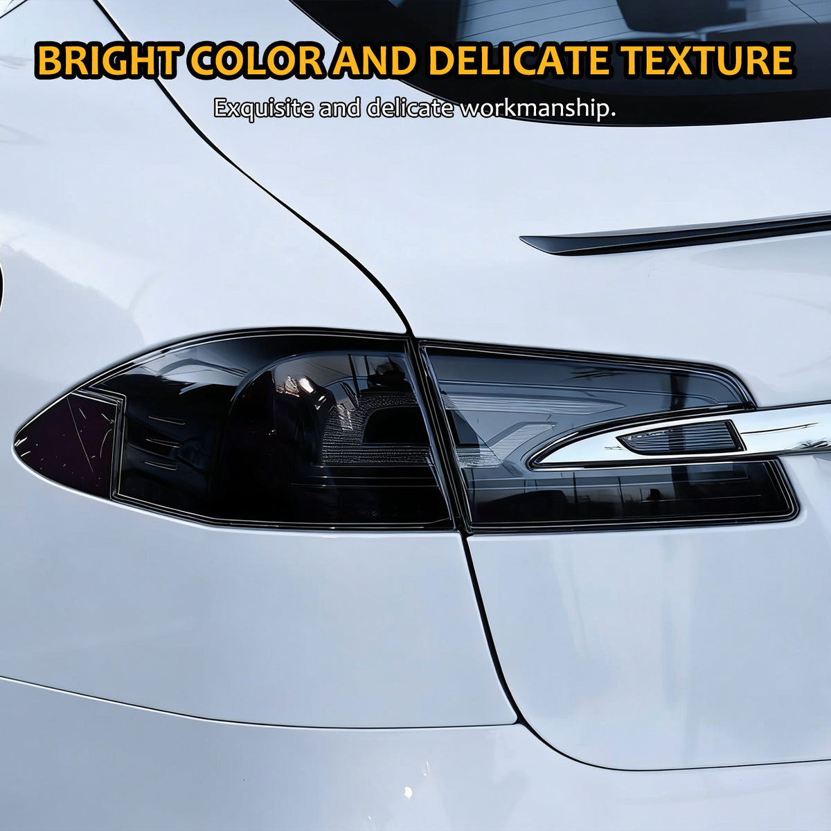 Smoked Black Rear Tail Light Guard Cover Trim Bezels For Tesla Model S 14-21 US 23