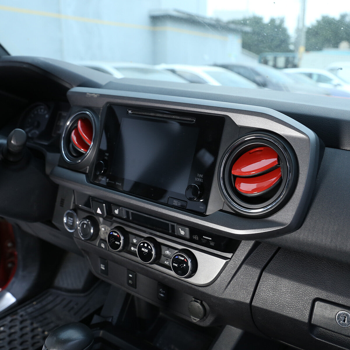 21PCS Red ABS Interior Central Control Decorative Trim For Toyota Tacoma 2016-20 2