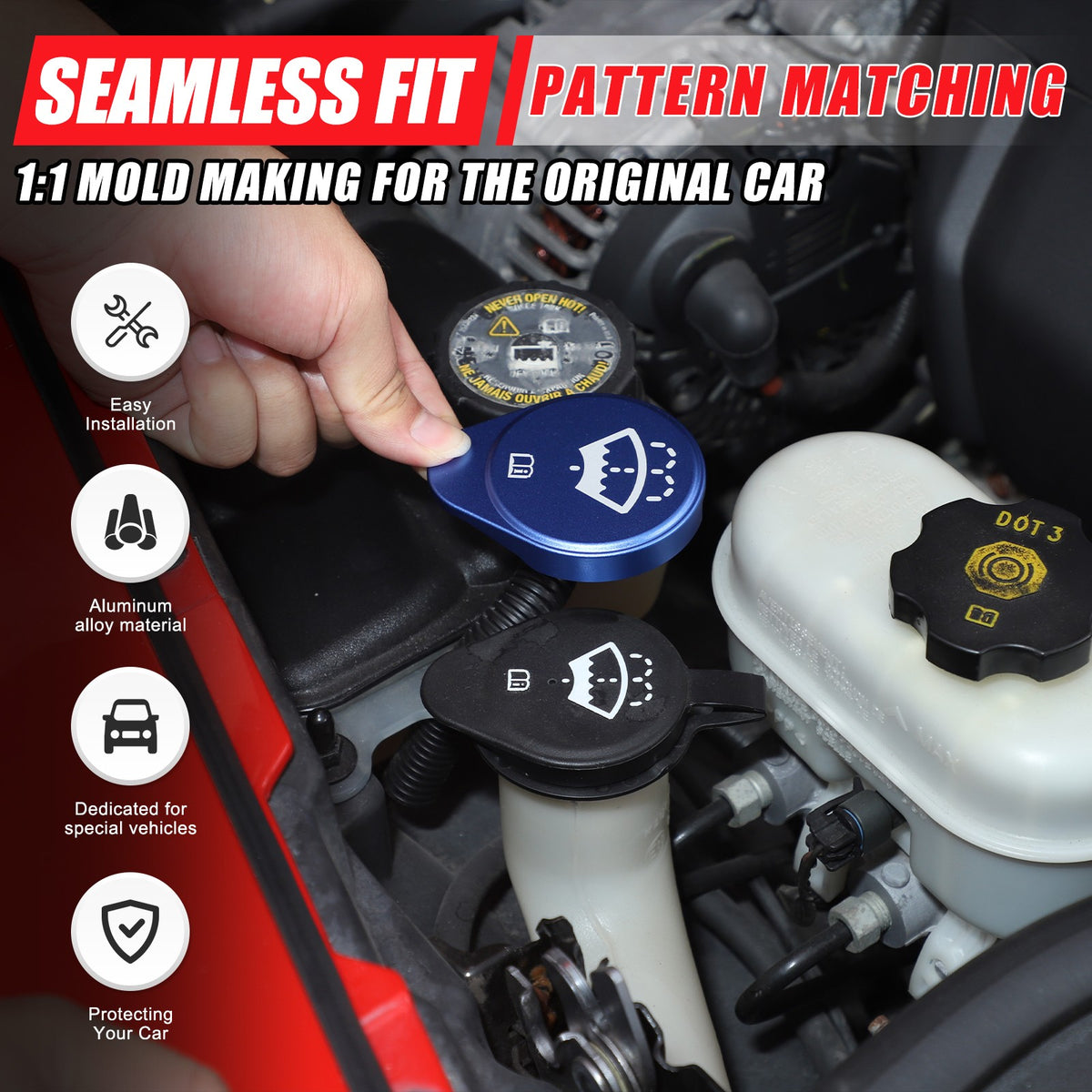 5pcs Alloy Blue Engine Cabin Fluid Cover Decorate Caps For Corvette C6 2005-2013 5