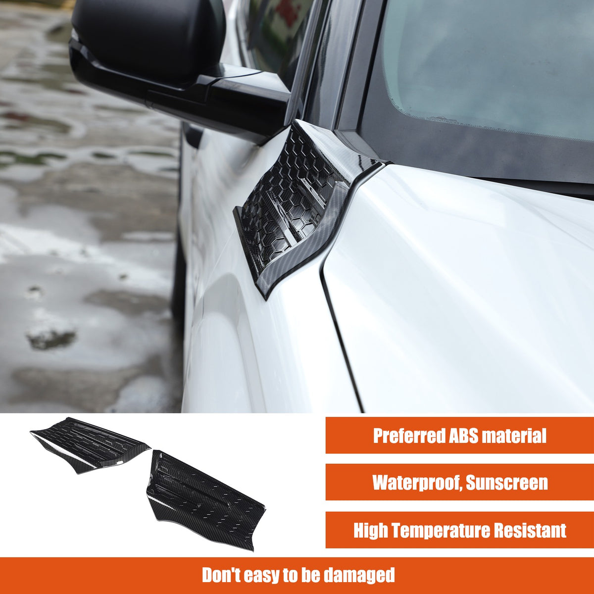 Carbon Fiber Style Fender Upper Decor Cover Trim For Toyota Tundra 2022+ 13