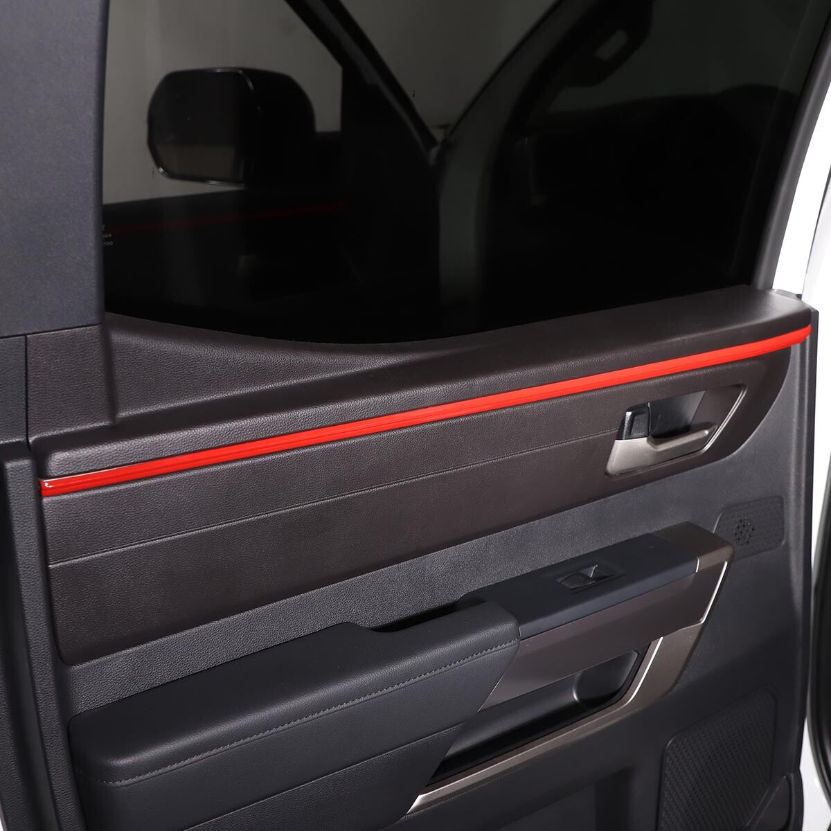 For Toyota Tundra 2022-23 Inner Interior Door Panel Trim ABS Red 4PCS US 8