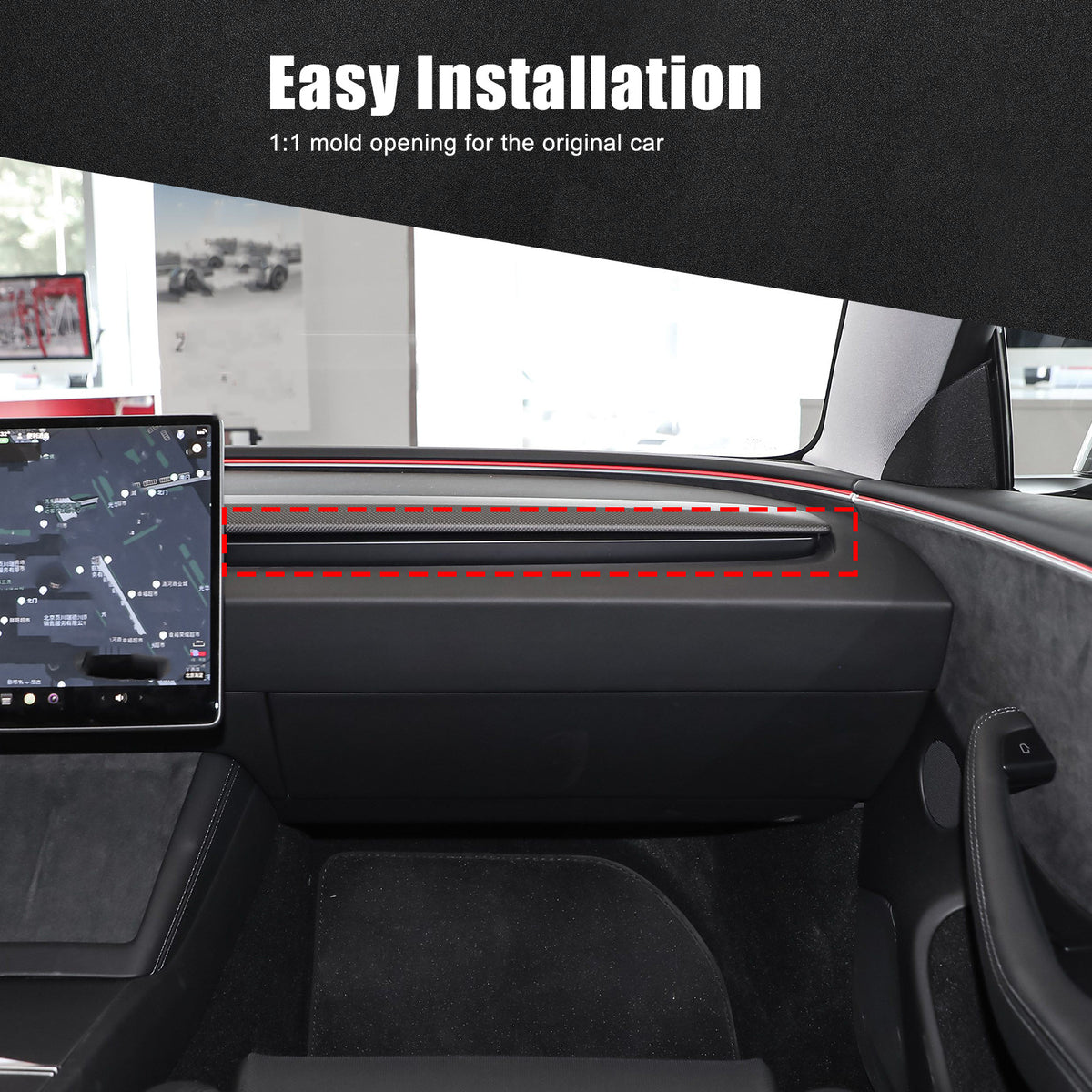 Real Carbon Fiber Dashboard Air Vent Panel Cover Trim For Tesla Model 3 23+ 4