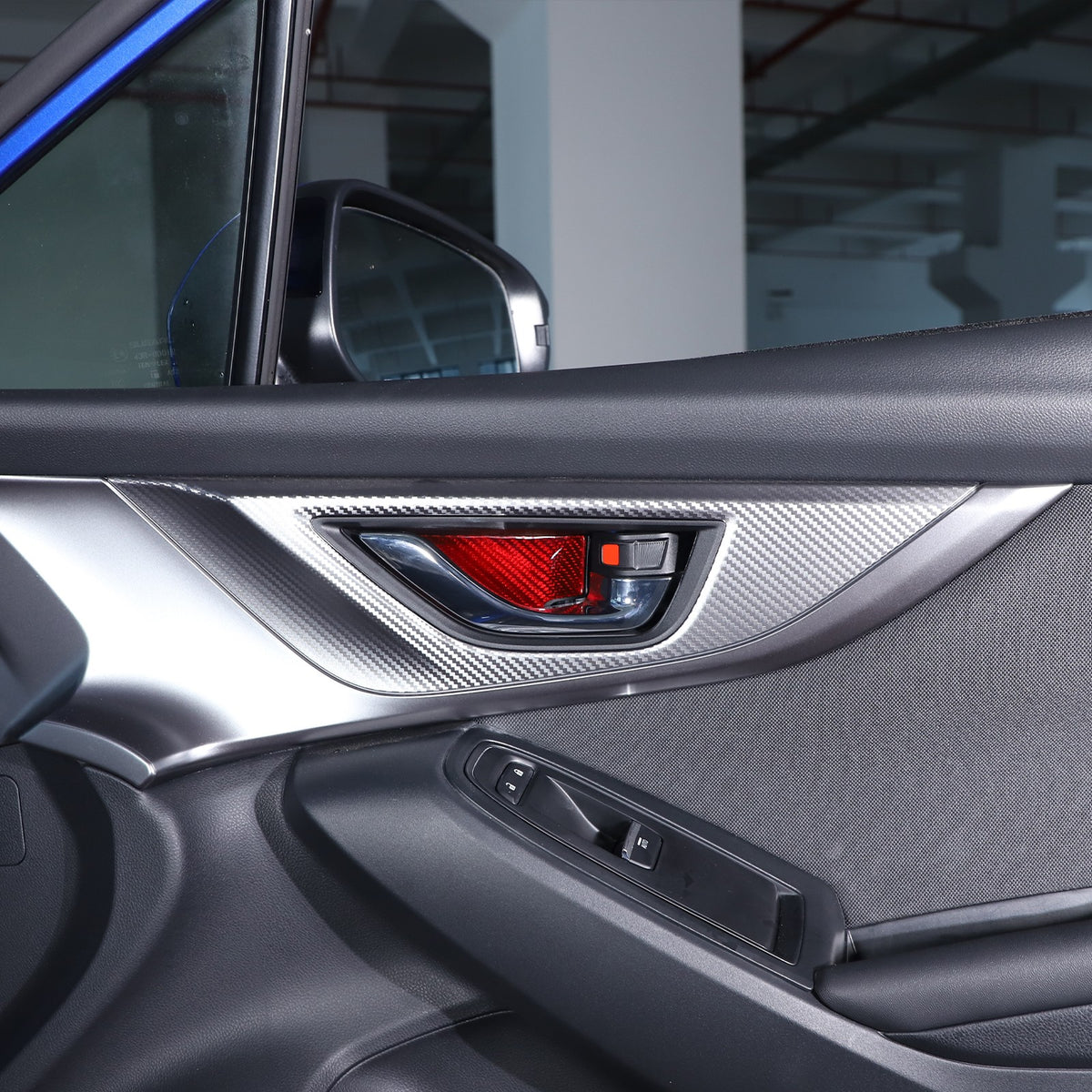 Red Real Carbon Fiber Inner Door Bowl Trim Cover For Subaru WRX VB 2022+ 13