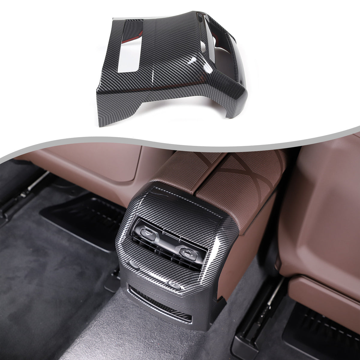 Carbon Fiber Rear Air Vent Outlet Panel Cover Trim For BMW 7 Series G70 i7 2023 2