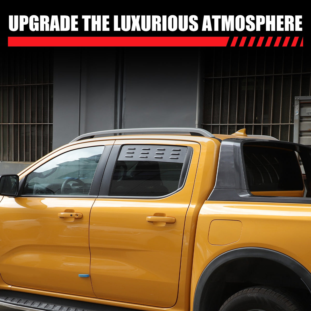 Aluminum Rear Door Window Louver Air Vent Panel Trim For Ford Ranger T9 2023+ 5