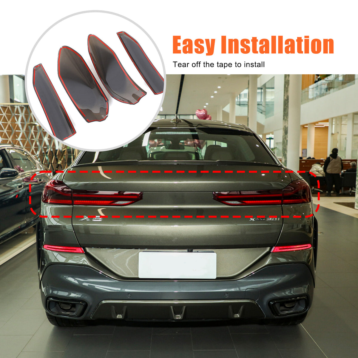 Smoked Rear Tail Light Guard Decor Cover Trim Bezels For BMW X6 G06 2020-2026 10
