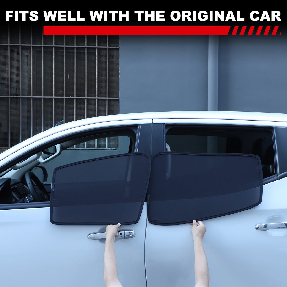 Front Rear Window Sun Shade Cover Mesh Shield For Mitsubishi L200 Triton 2015-23 6