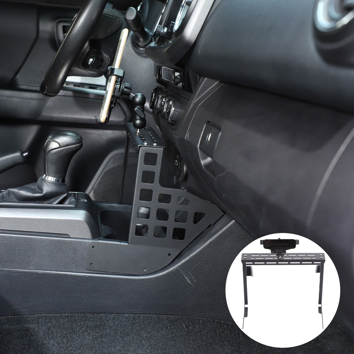 Center Multifunctional Expanding Phone Mount Bracket For Toyota Tacoma 2016-2022 12