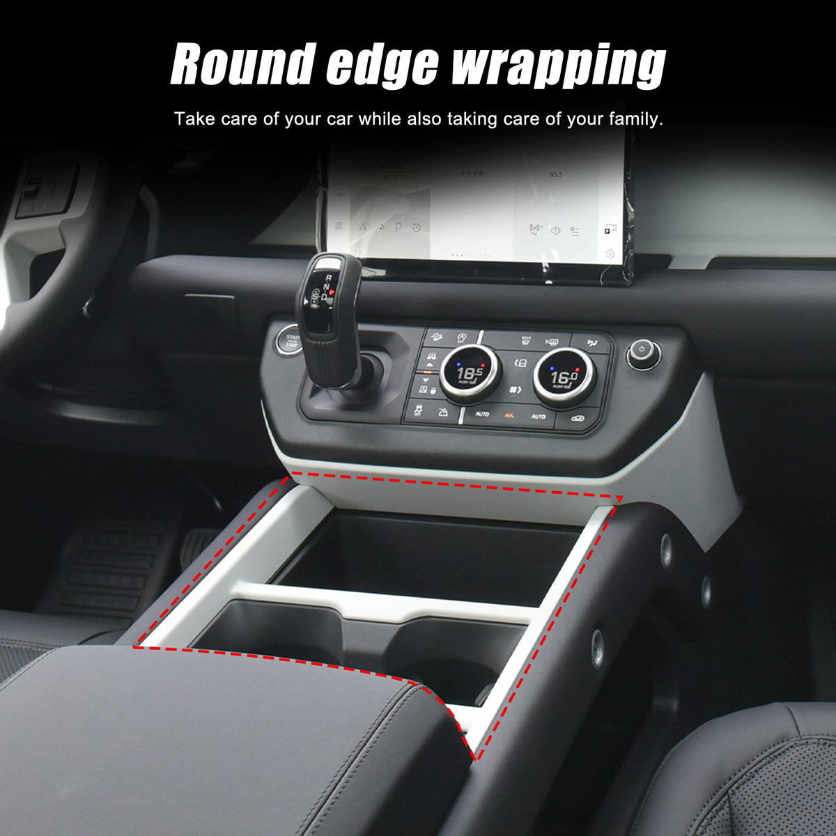 Matte Real Carbon Fiber Center Console Gear Shift Trim For LR Defender L663 25+ 13