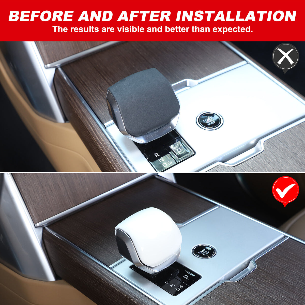 Ceramic White Gear Shift Knob Cover Replacement Trim For LR Discovery 5 LR5 21+ 18