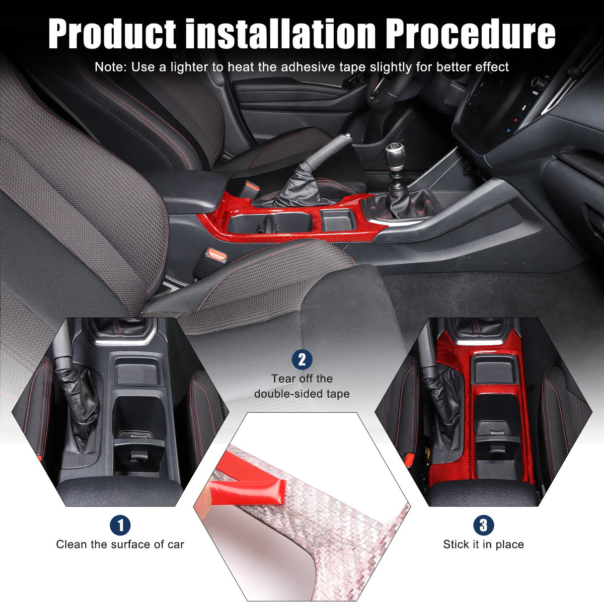 Red Real Carbon Fiber Center Console Cup Holder Trim For Subaru WRX VB 2022+ 24