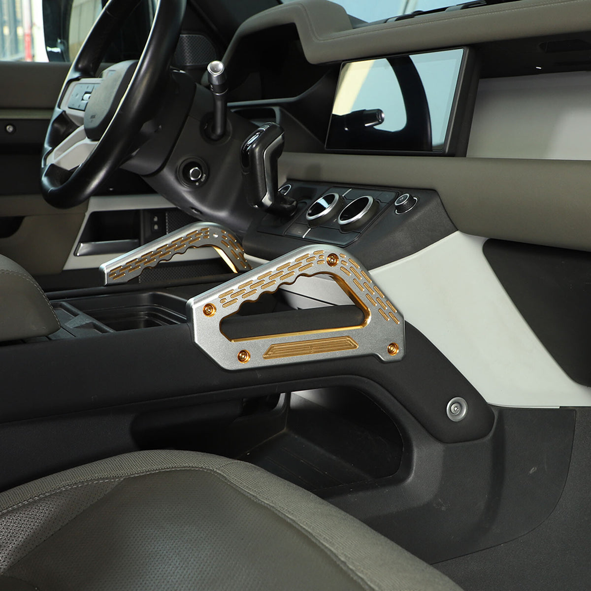Replacement Silver & Orange Center Grab Handle Trim For LR Defender 2020-2024 13