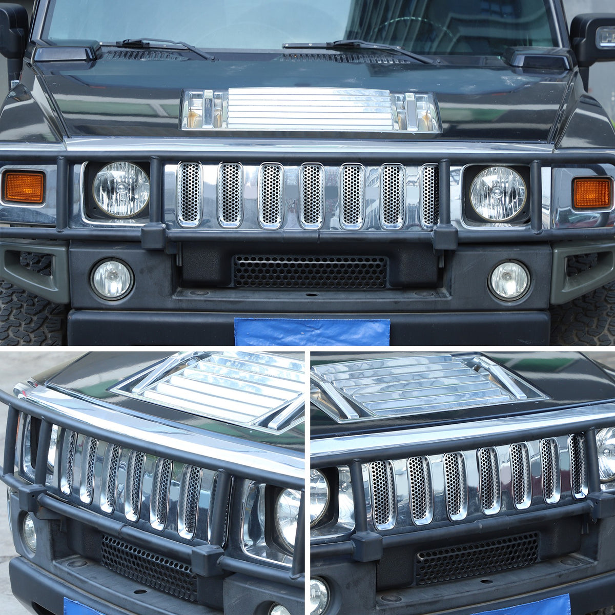 Silver Chrome Exterior Door Handle Mirror Hood Vent Trim Kit For Hummer H2 03-09 144