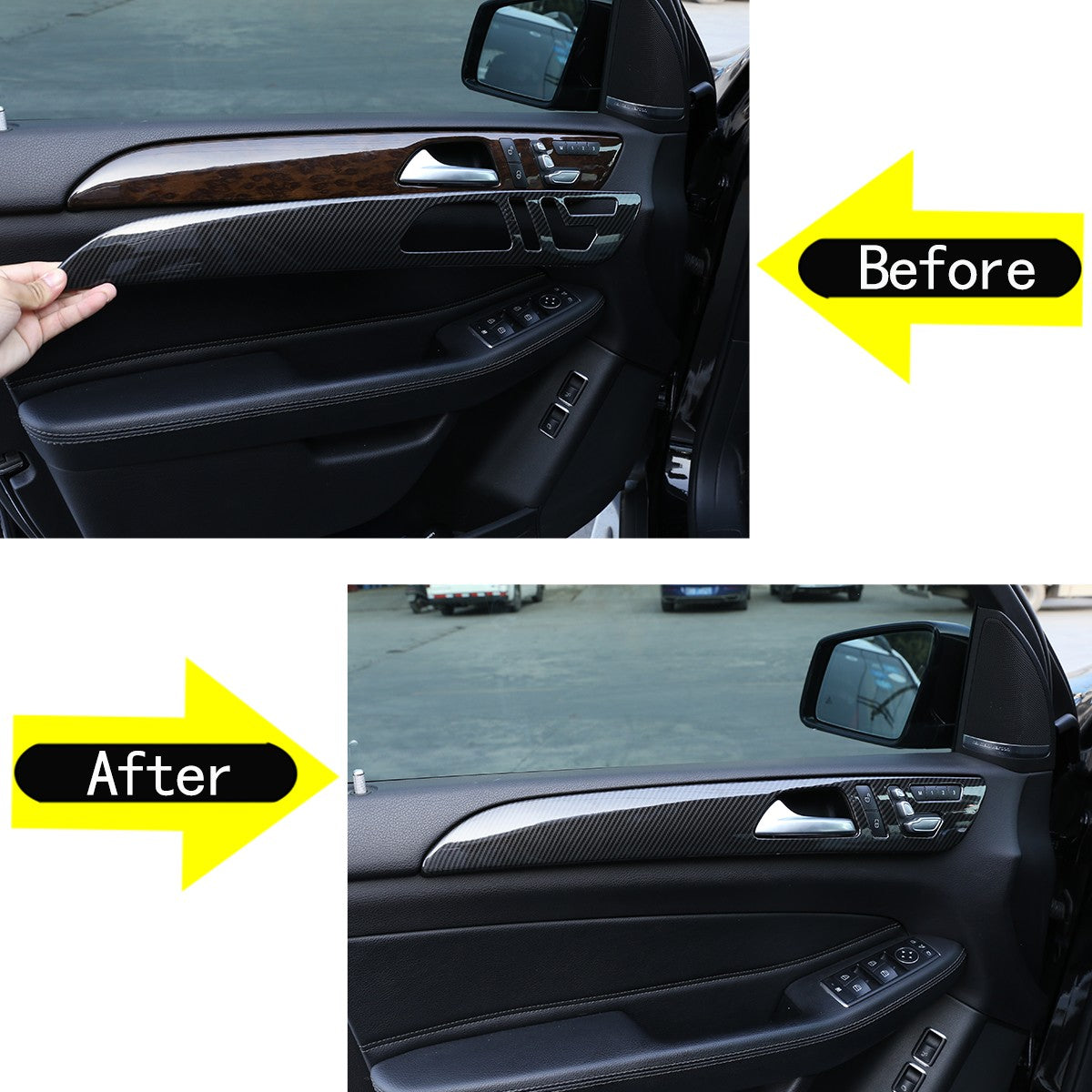 Carbon Fiber ABS Center Console Panel Trim For Benz ML W166/GL X166 2013‑2015 17