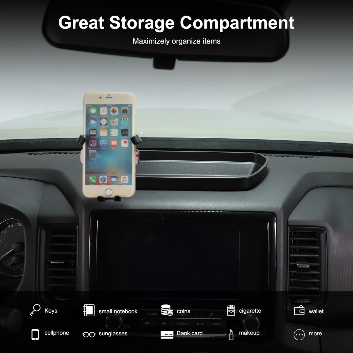 US Flag Dashboard Storage Tray Box Phone Holder Clip For Nissan Frontier D41 22+ 13