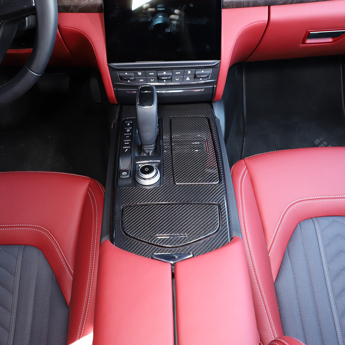 Real Carbon Fiber Gear Shift Panel Cover Trim For Maserati Ghibli 2017-23 US 5