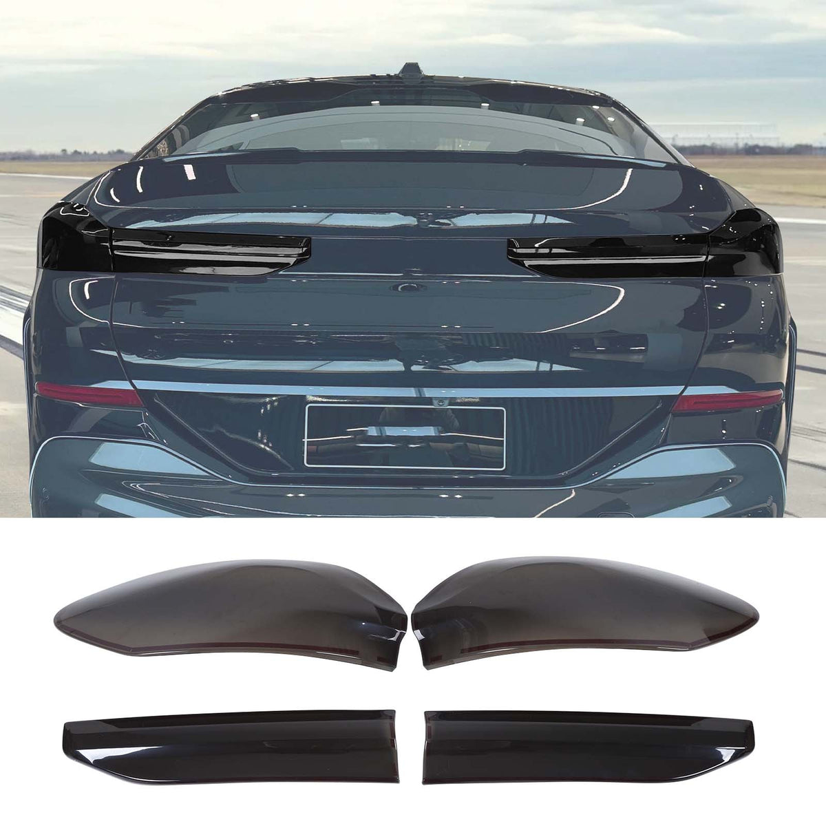 Smoked Rear Tail Light Guard Decor Cover Trim Bezels For BMW X6 G06 2020-2026 US 16