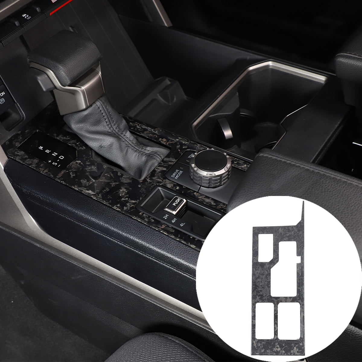 Forged Carbon Fiber Center Gear Shift Panel trim Cover for Toyota Tundra 2022-26 2
