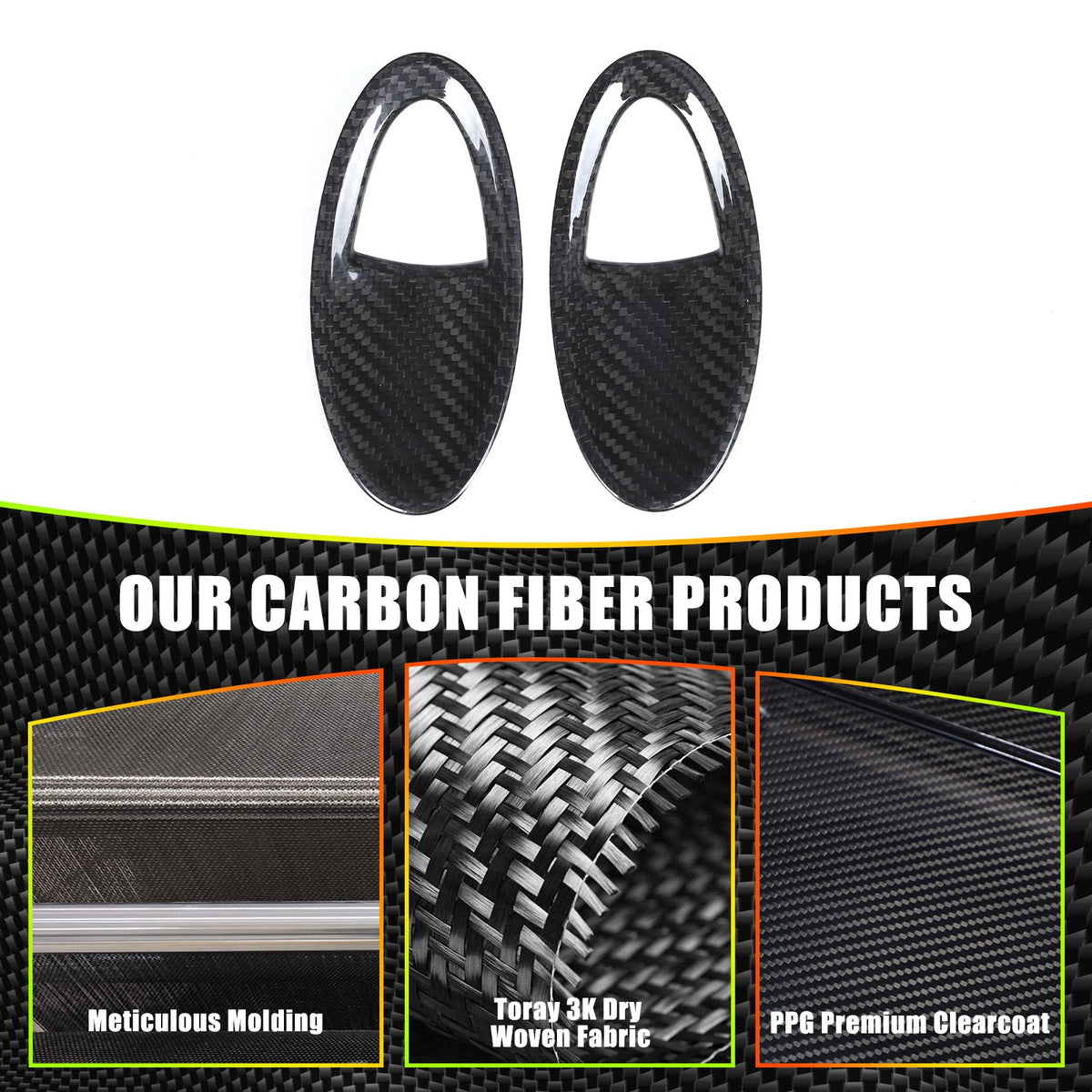 Real Carbon Fiber Side Air Vent Cover Trim For Nissan 350Z Z33 2003-2006 4