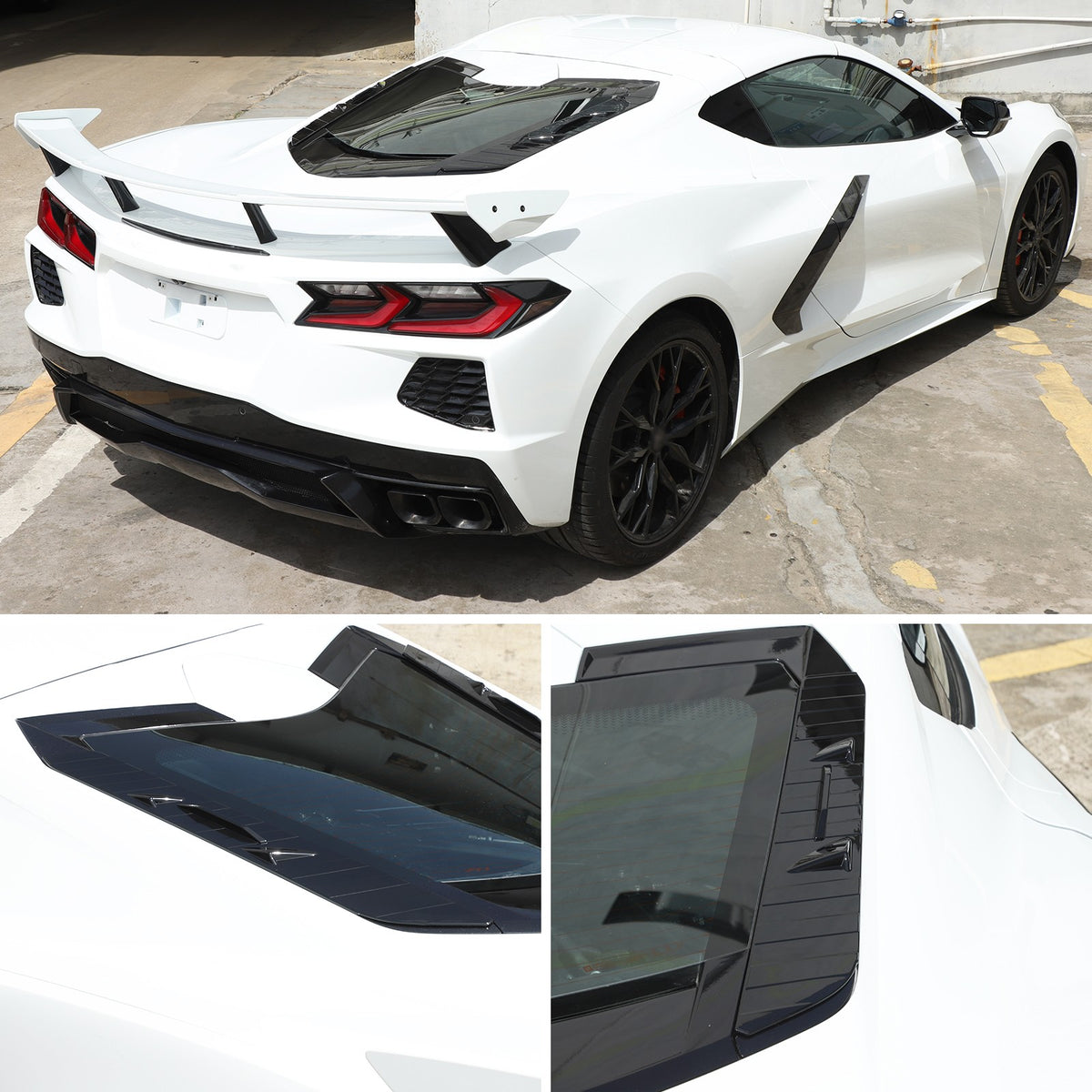 Piano Black ABS Rear Hatch Hood Wash Waterproof Seal Trim For Corvette C8 20+ US 10