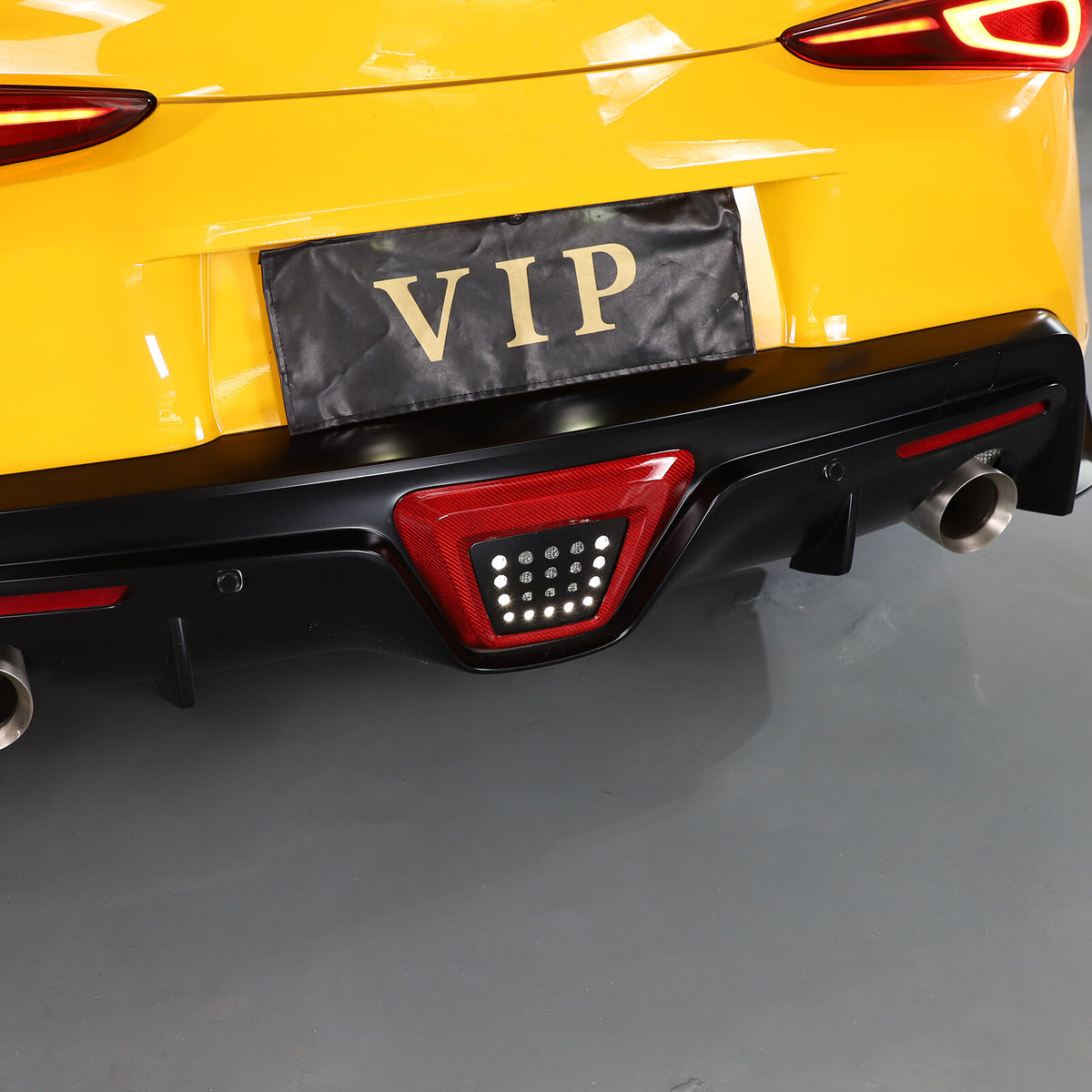 Red Real Carbon fiber Rear Bumper lower brake light frame For GR Supra 19-24 7