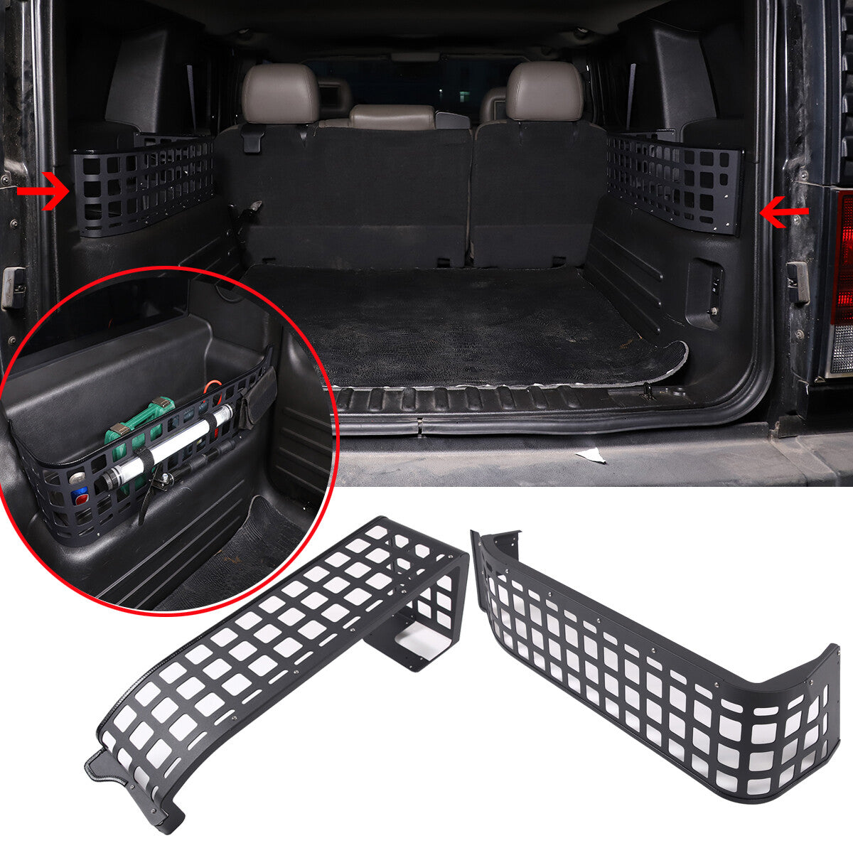 Alloy Trunk Left + Right Side Storage Tray Bracket For Hummer H2 2003-2007 US 2