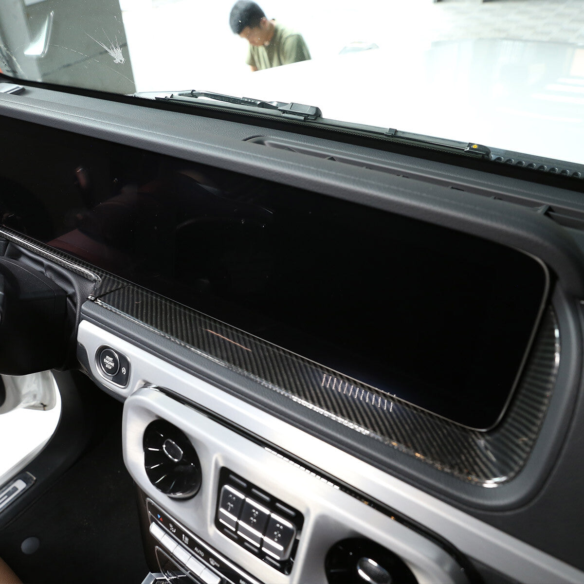 Carbon Fiber Dashboard Display Panel Trim For Mercedes Benz G Class W463 2019-20 7