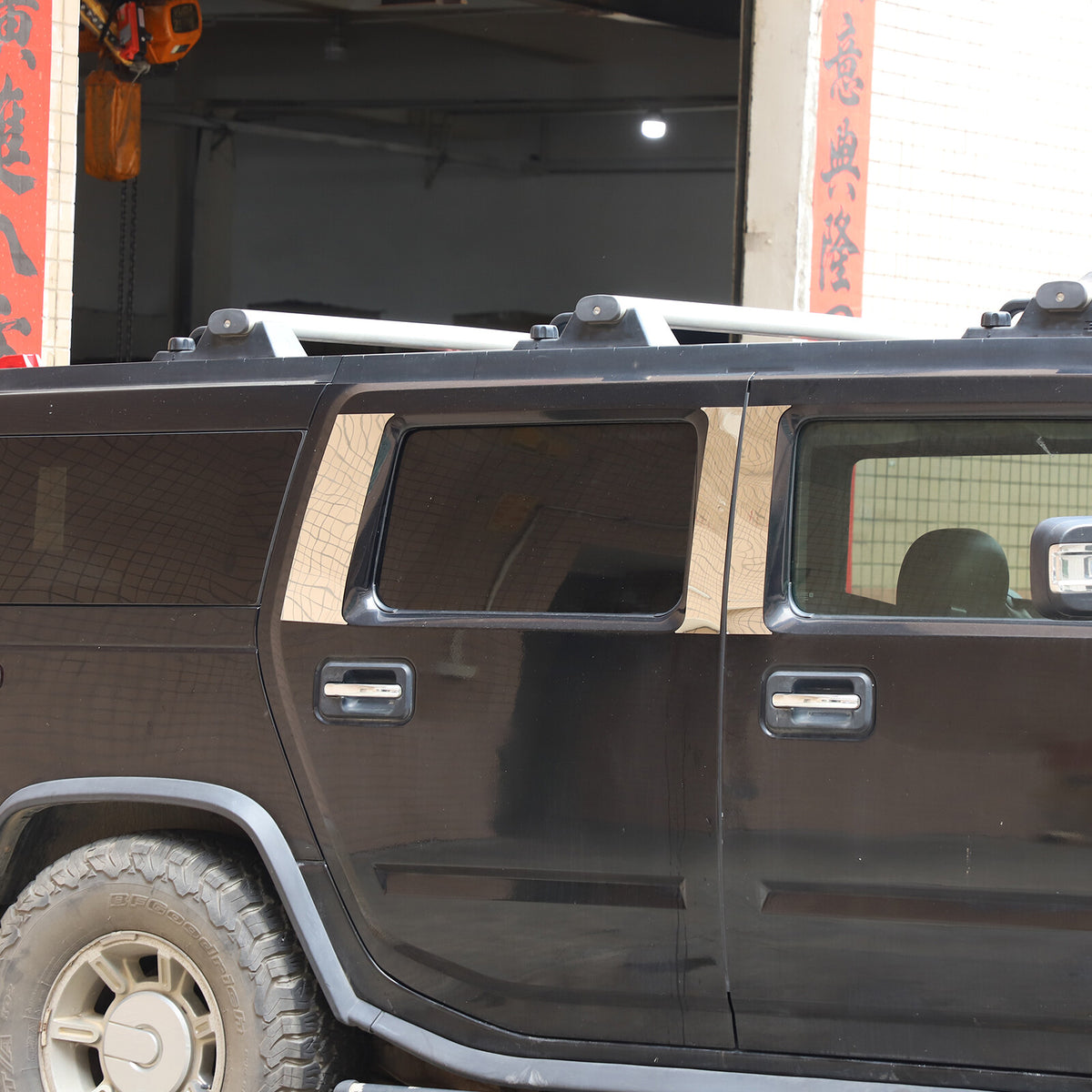 Center Door Chrome Pillar Post Mirror Trim Set For Hummer H2 2003-2009 8