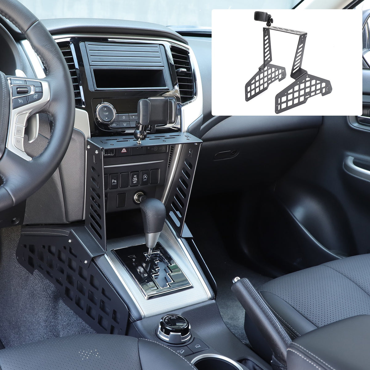 Center Console Molle Panel Digital Device Mount For Mitsubishi L200 Triton 19-23 3