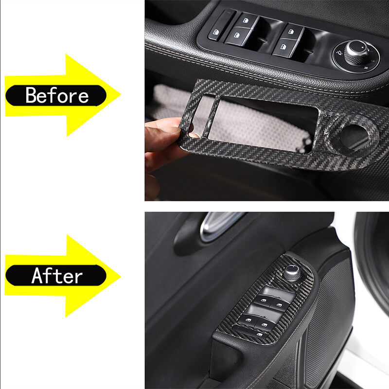 Real Carbon Fiber Window Switch Panel Trim For Alfa Romeo Giulia 952 2017-2020 2