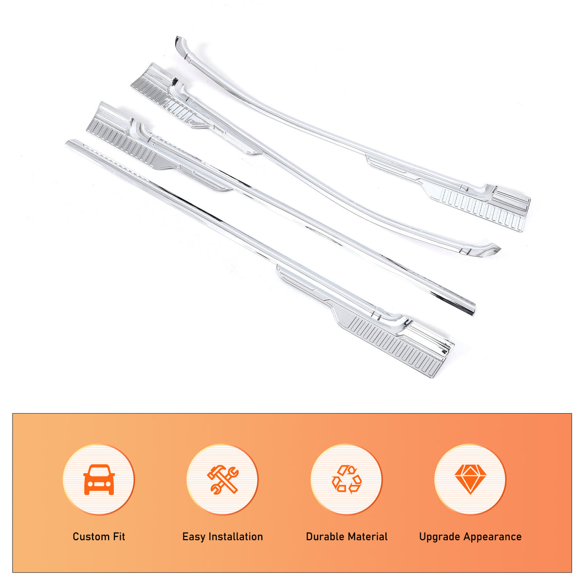 Silver Exterior Window Bottom Sill Trim Strip For Toyota Tacoma 2015-2022 10