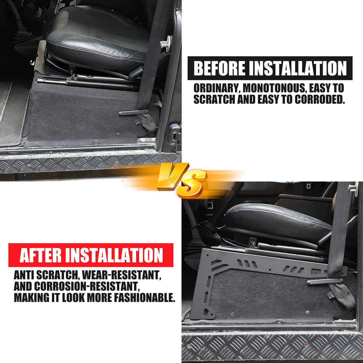 Black Seat Box Corner Carpet Mat Protector For Land Rover Defender L316 2004-18 18