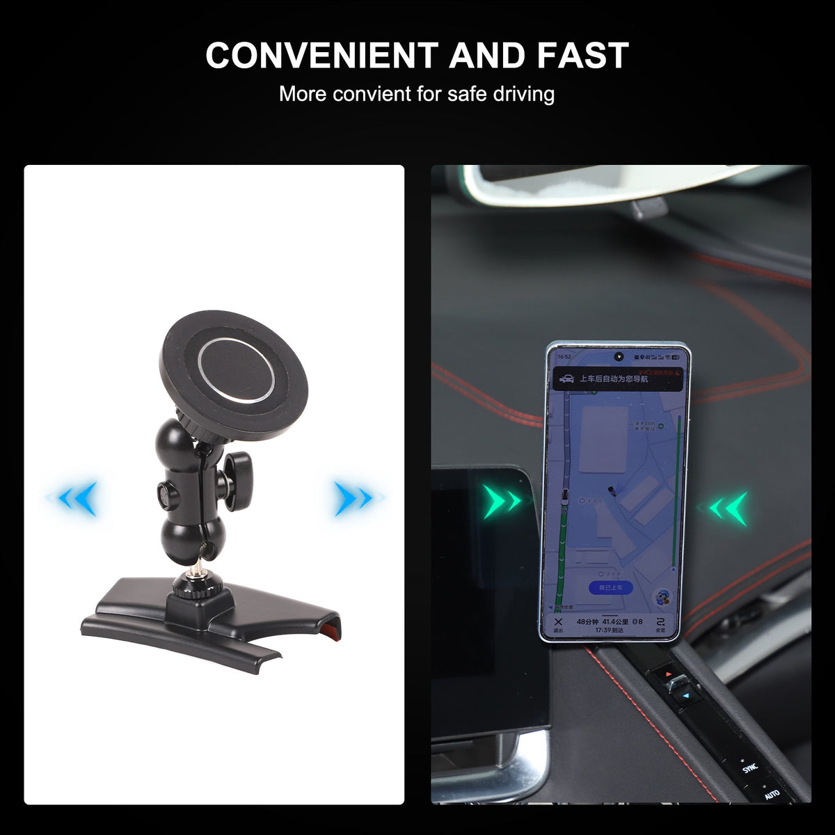 Magnetic Center Console Phone Mount Bracket For Corvette C8 2020-2025 7