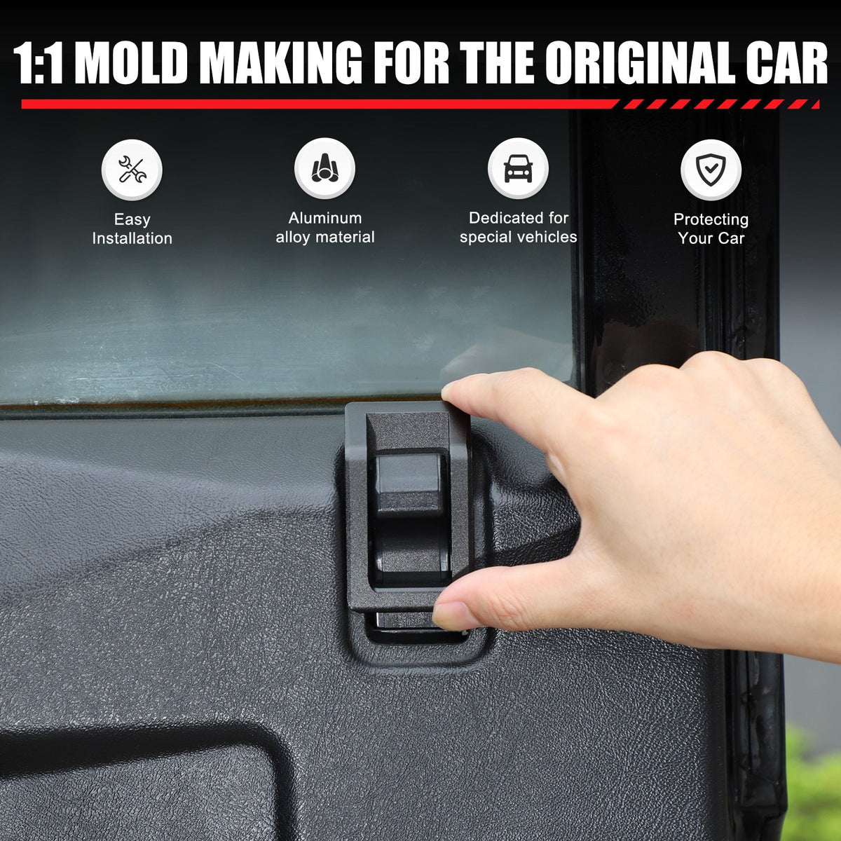 Aluminum Door Latch Outer Trim Cover For Land Rover Defender 90 L316 2004-2018 5