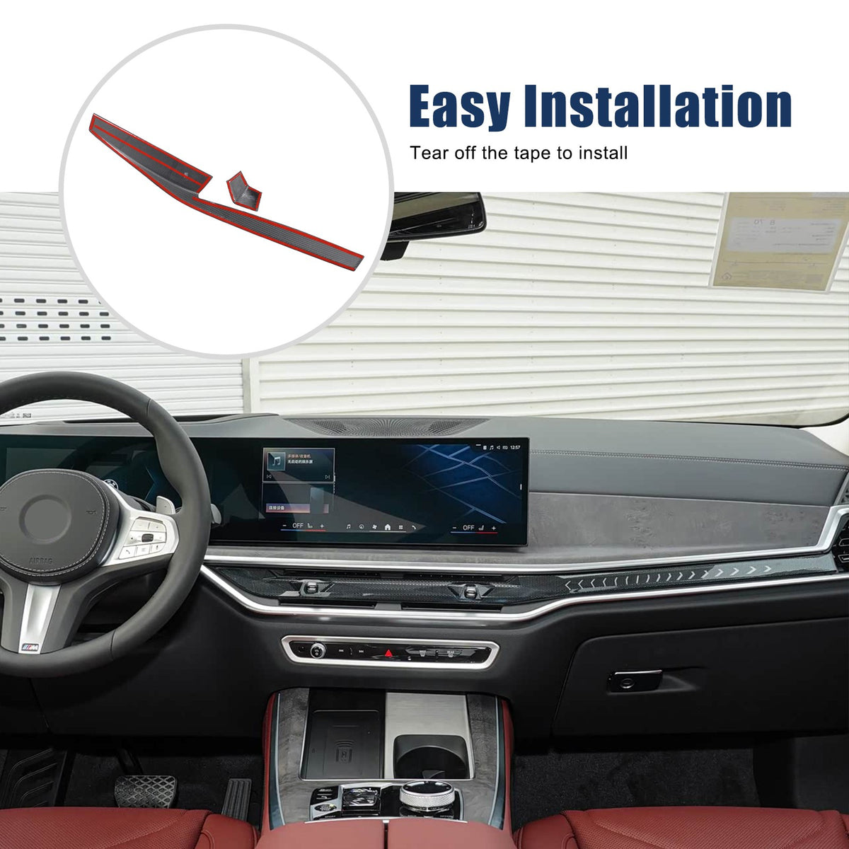 Real Carbon Fiber Center Console Dashboard Trim For BMW X5 G05 X6 G06 X7 G07 23+ 15