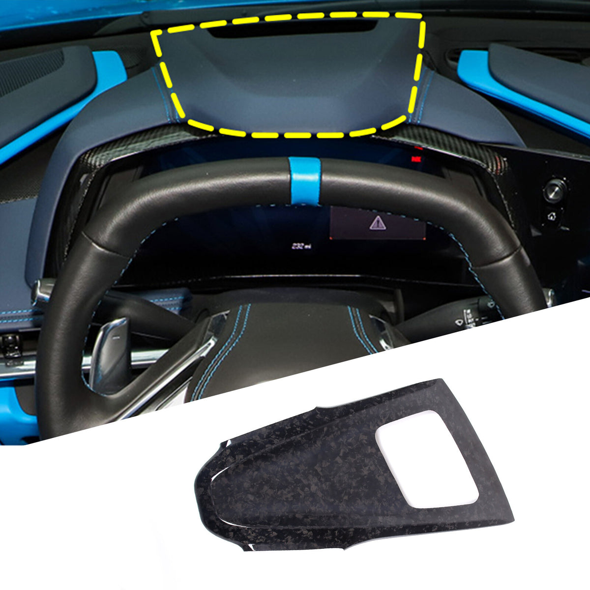 16PCS Forged Real Carbon fiber Car interior Kit Cover Trim Set For Corvette C8 5