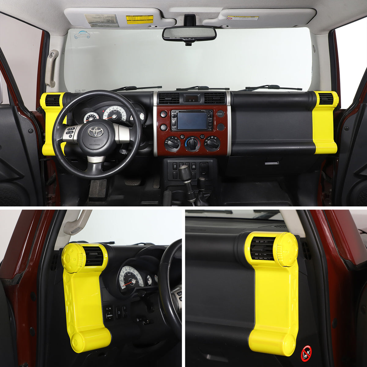 Yellow ABS Interior Center Console Trim Cover for Toyota FJ Cruiser 2007-2021 63