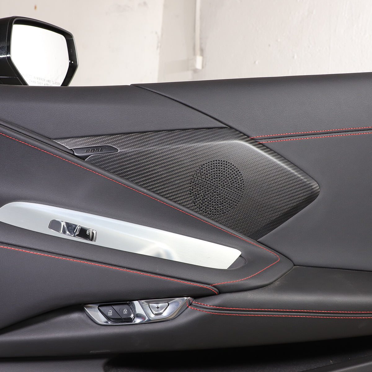 Matte Carbon Fiber Car Door Speaker Cover Mesh Trim For Corvette C8 2020-26 1LT 13