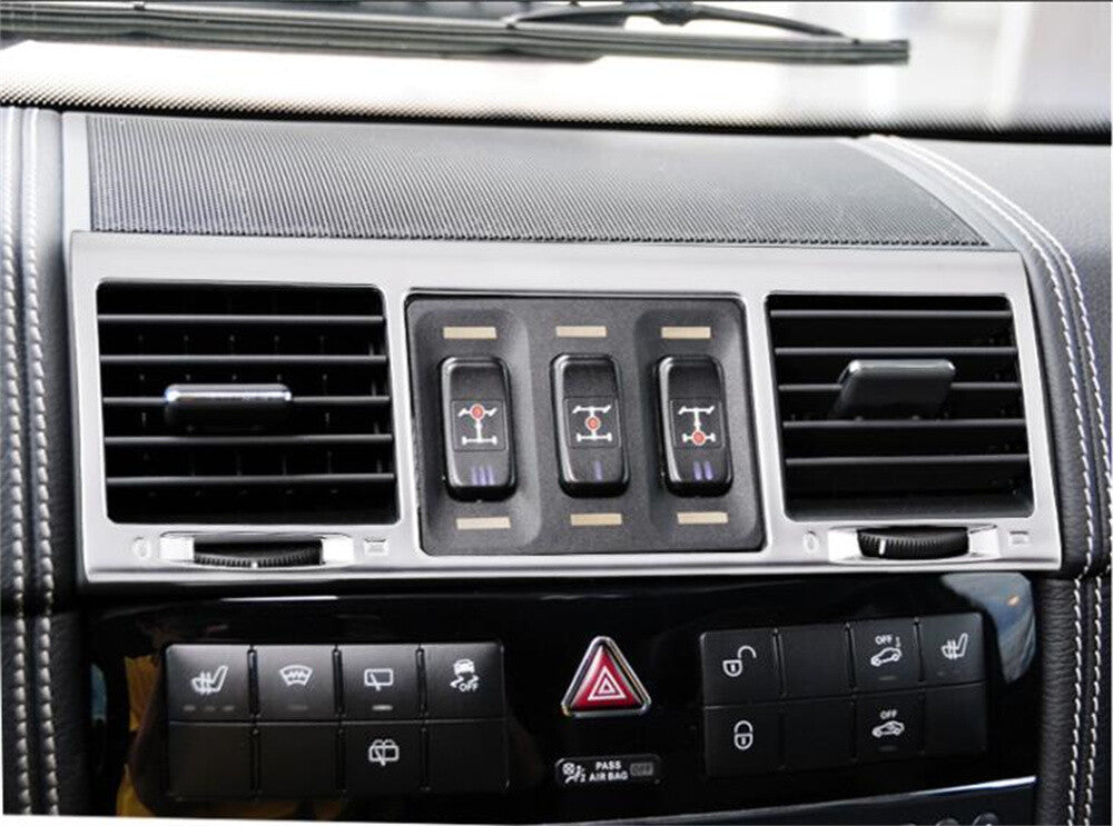3×Silver ABS Center Side Air Vent Outlet Trim For Benz G Class W463 G500 2004-11 9